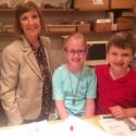  third graders Zoey Martin and Sam Seward visit Marta's office